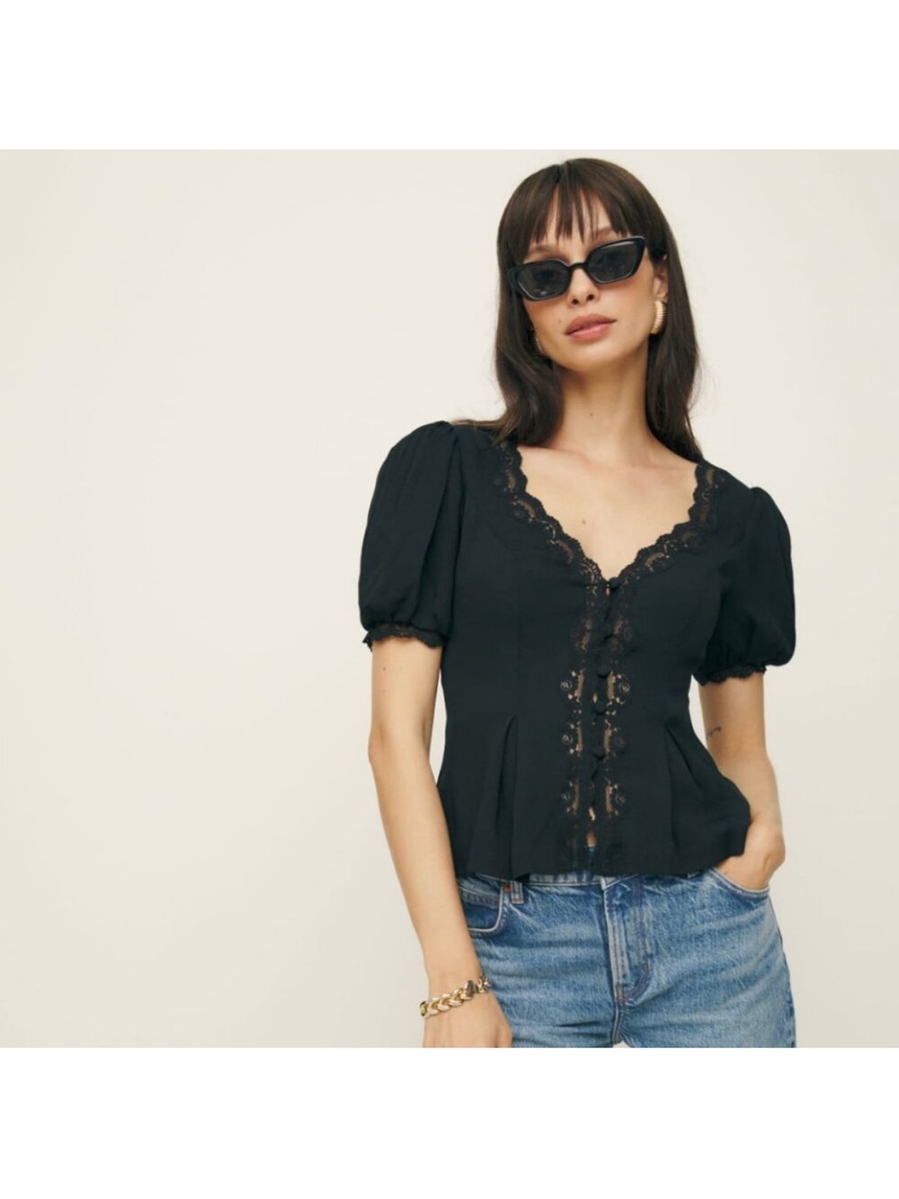 Reformation Minette Top Black - Picture 2 of 3